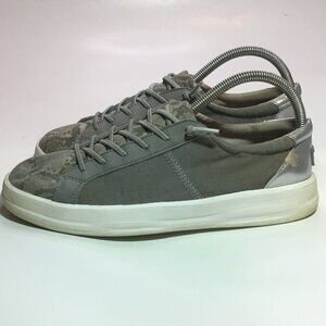 Hey Dude Karina Sneakers Womens Silver Python Slip On Comfort Casual Shoes SZ 8